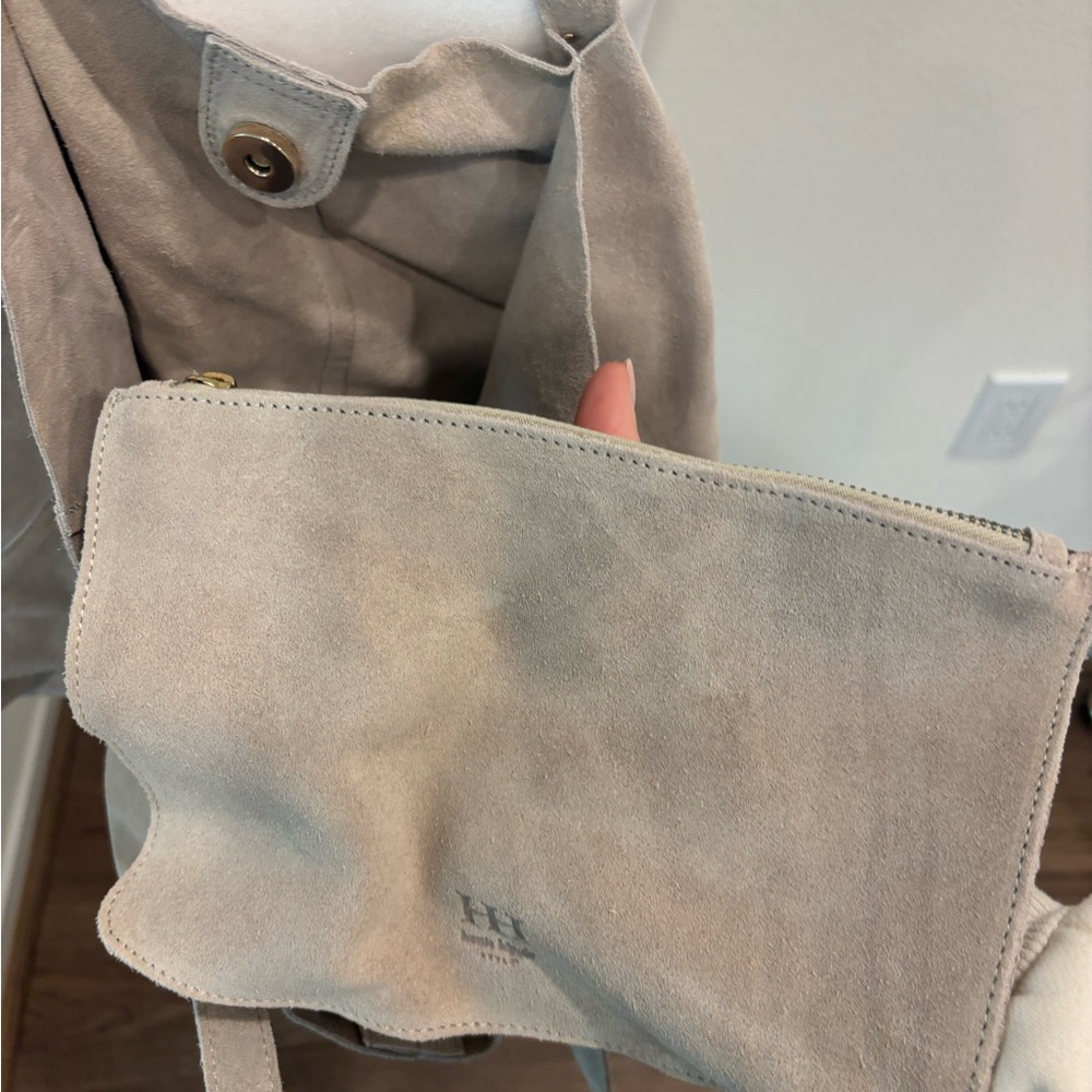 Haute Hippie Taupe Suede Shoulder Bag - Picture 3 of 7